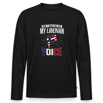 Liberia Flag Liberians - Men's Premium Organic Long Sleeve Shirt - black - Front - Nico (187cm)