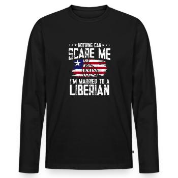 Liberia Flag Liberians - Men's Premium Organic Long Sleeve Shirt - black - Front - Nico (187cm)