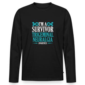Ich Bin Ein Überlebender Trigeminusneuralgie - Männer Premium Bio Langarmshirt - Schwarz - Vorne - Nico (187cm)