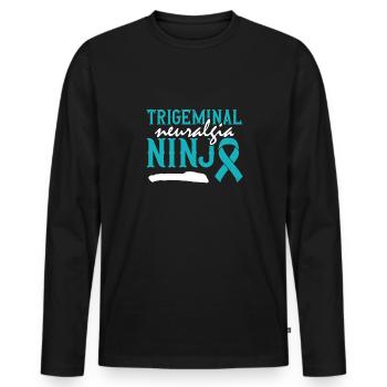 Trigeminusneuralgie Ninja - Monat Des - Männer Premium Bio Langarmshirt - Schwarz - Vorne - Nico (187cm)