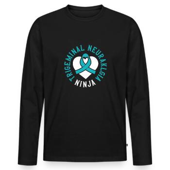 Trigeminusneuralgie Ninja - Monat Des - Männer Premium Bio Langarmshirt - Schwarz - Vorne - Nico (187cm)