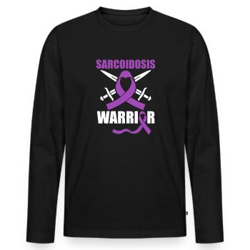 Sarkoidose Kriegerin Unsichtbare Krankheit - Männer Premium Bio Langarmshirt - Schwarz - Vorne - Nico (187cm)