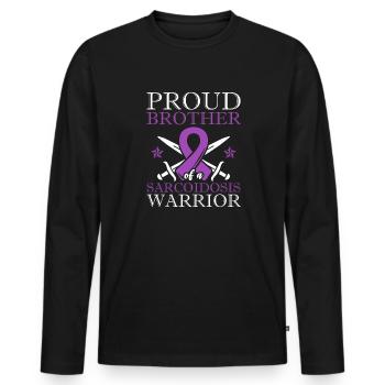 Stolzer Bruder Eines Sarkoidose-kriegers - Männer Premium Bio Langarmshirt - Schwarz - Vorne - Nico (187cm)