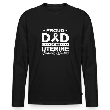 Fier et solidaire, père d’un - T-shirt manches longues Premium bio Homme - noir - Devant - Nico (187cm)