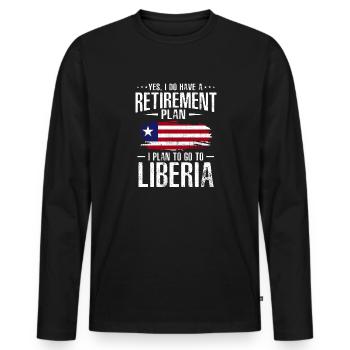 Liberia Flagge Liberianer - Männer Premium Bio Langarmshirt - Schwarz - Vorne - Nico (187cm)
