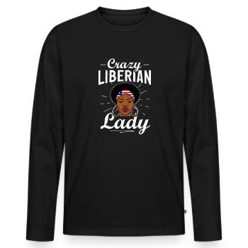 Liberia Flag Liberians - Men's Premium Organic Long Sleeve Shirt - black - Front - Nico (187cm)