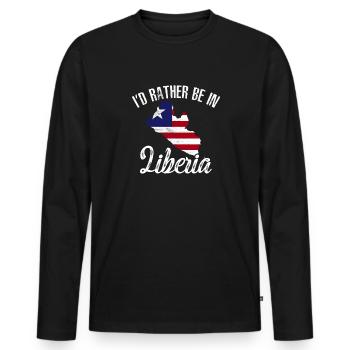 Liberia Flag Liberians - Men's Premium Organic Long Sleeve Shirt - black - Front - Nico (187cm)