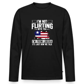 Liberia Flag Liberians - Men's Premium Organic Long Sleeve Shirt - black - Front - Nico (187cm)