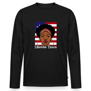Liberia Flag Liberians - Men's Premium Organic Long Sleeve Shirt - black - Front - Nico (187cm)