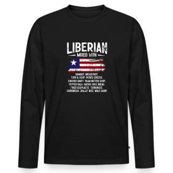 Liberia Flag Liberians - Men's Premium Organic Long Sleeve Shirt - black - Front - Nico (187cm)