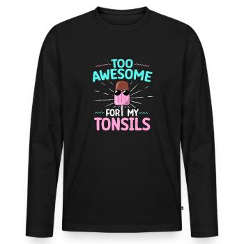 Amygdalectomie, récupération, amygdalectomie - T-shirt manches longues Premium bio Homme - noir - Devant - Nico (187cm)