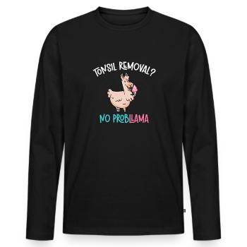 Amygdalectomie, récupération, amygdalectomie - T-shirt manches longues Premium bio Homme - noir - Devant - Nico (187cm)