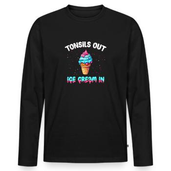 Amygdalectomie, récupération, amygdalectomie - T-shirt manches longues Premium bio Homme - noir - Devant - Nico (187cm)