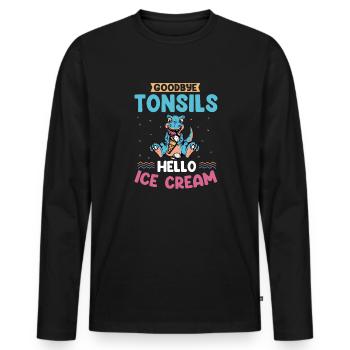 Amygdalectomie, récupération, amygdalectomie - T-shirt manches longues Premium bio Homme - noir - Devant - Nico (187cm)