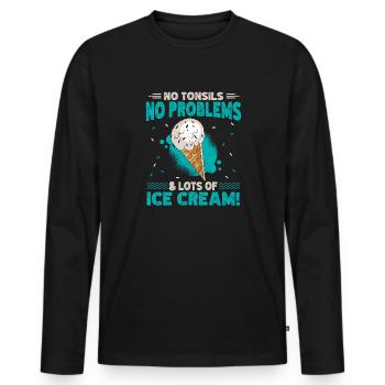 Amygdalectomie, récupération, amygdalectomie - T-shirt manches longues Premium bio Homme - noir - Devant - Nico (187cm)
