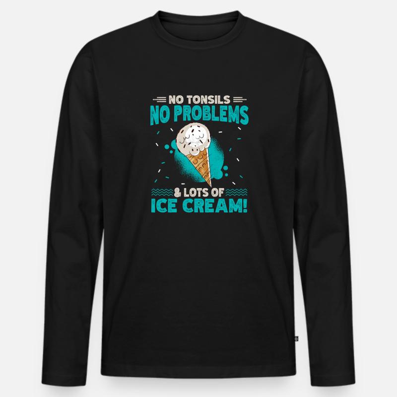 Tonsillektomie Genesung Mandelentfernung - Männer Premium Bio Langarmshirt - Schwarz
