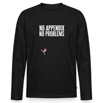 Appendectomy Appendicitis - Men's Premium Organic Long Sleeve Shirt - black - Front - Nico (187cm)