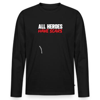 Appendectomy Appendicitis - Men's Premium Organic Long Sleeve Shirt - black - Front - Nico (187cm)