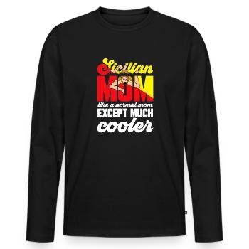 Bandiera Sicilia Italia Sicilia - Maglia a manica lunga ecologica premium da uomo - nero - Fronte - Nico (187cm)