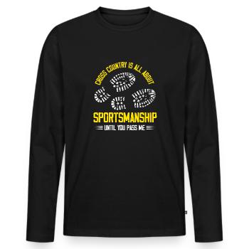 cross country is all about sportsmanship Design - Men's Premium Organic Long Sleeve Shirt - black - Front - Nico (187cm)