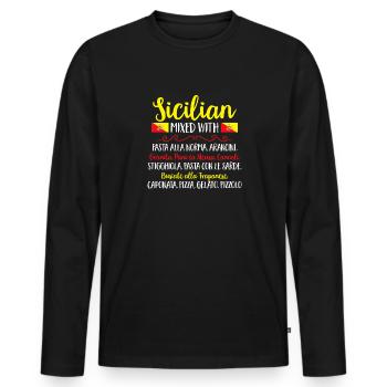 Sizilien Flagge Italien Sizilien - Männer Premium Bio Langarmshirt - Schwarz - Vorne - Nico (187cm)