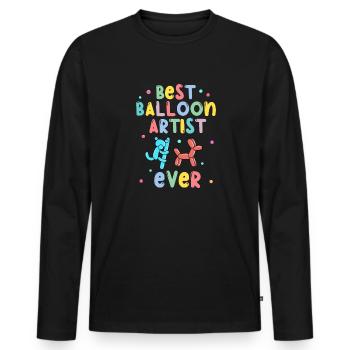 Balloon Animal Party Balloon Artist - Men's Premium Organic Long Sleeve Shirt - black - Front - Nico (187cm)