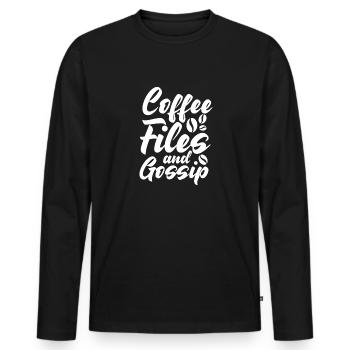 Coffee files and gossip HR - Men's Premium Organic Long Sleeve Shirt - black - Front - Nico (187cm)
