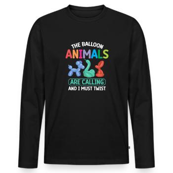 Balloon Animal Party Balloon Artist - Men's Premium Organic Long Sleeve Shirt - black - Front - Nico (187cm)