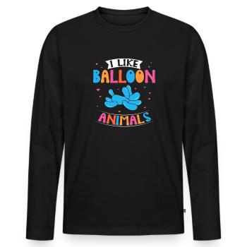 Balloon Animal Party Balloon Artist - Men's Premium Organic Long Sleeve Shirt - black - Front - Nico (187cm)