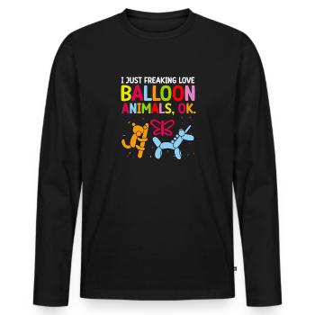 Balloon Animal Party Balloon Artist - Men's Premium Organic Long Sleeve Shirt - black - Front - Nico (187cm)