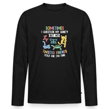 Balloon Animal Party Balloon Artist - Men's Premium Organic Long Sleeve Shirt - black - Front - Nico (187cm)