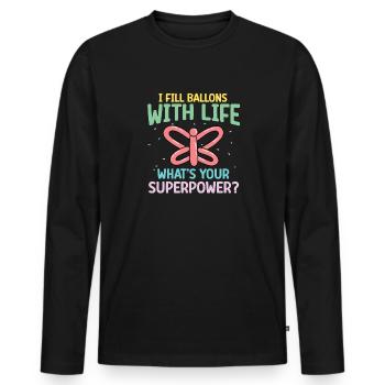 Balloon Animal Party Balloon Artist - Men's Premium Organic Long Sleeve Shirt - black - Front - Nico (187cm)