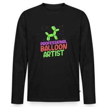 Balloon Animal Party Balloon Artist - Men's Premium Organic Long Sleeve Shirt - black - Front - Nico (187cm)