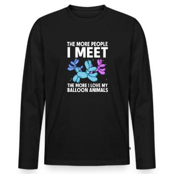Balloon Animal Party Balloon Artist - Men's Premium Organic Long Sleeve Shirt - black - Front - Nico (187cm)