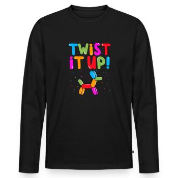 Balloon Animal Party Balloon Artist - Men's Premium Organic Long Sleeve Shirt - black - Front - Nico (187cm)