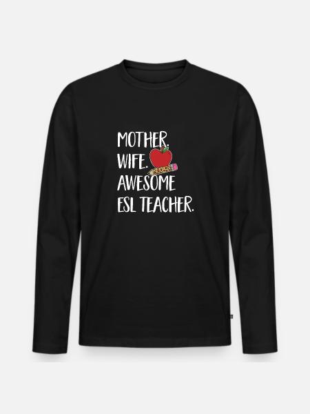 Lehrkraft Englisch Zweitsprache Fremdsprache - Männer Premium Bio Langarmshirt - Schwarz