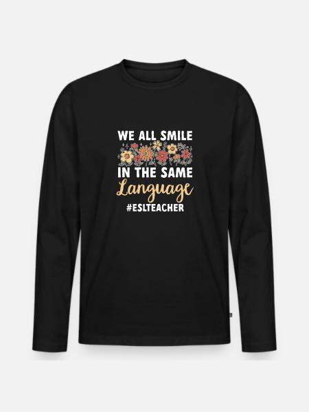 Lehrkraft Englisch Zweitsprache Fremdsprache - Männer Premium Bio Langarmshirt - Schwarz