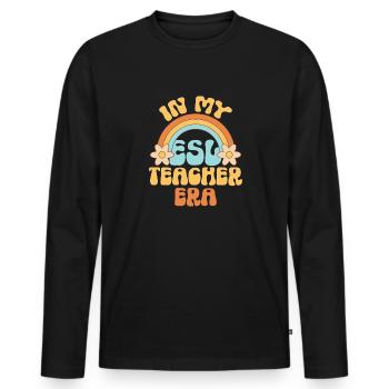 Teacher English Second Language Foreign Language - Men's Premium Organic Long Sleeve Shirt - black - Front - Nico (187cm)