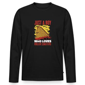 Roller Coaster Roller Coaster Amusement Park - Men's Premium Organic Long Sleeve Shirt - black - Front - Nico (187cm)