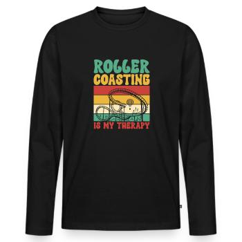 Roller Coaster Roller Coaster Amusement Park - Men's Premium Organic Long Sleeve Shirt - black - Front - Nico (187cm)