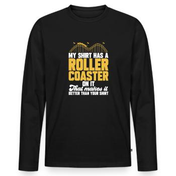 Roller Coaster Roller Coaster Amusement Park - Men's Premium Organic Long Sleeve Shirt - black - Front - Nico (187cm)
