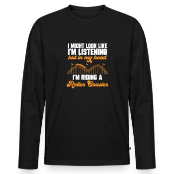 Roller Coaster Roller Coaster Amusement Park - Men's Premium Organic Long Sleeve Shirt - black - Front - Nico (187cm)