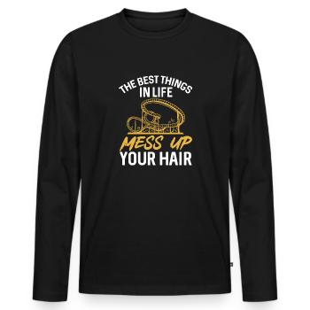 Roller Coaster Roller Coaster Amusement Park - Men's Premium Organic Long Sleeve Shirt - black - Front - Nico (187cm)