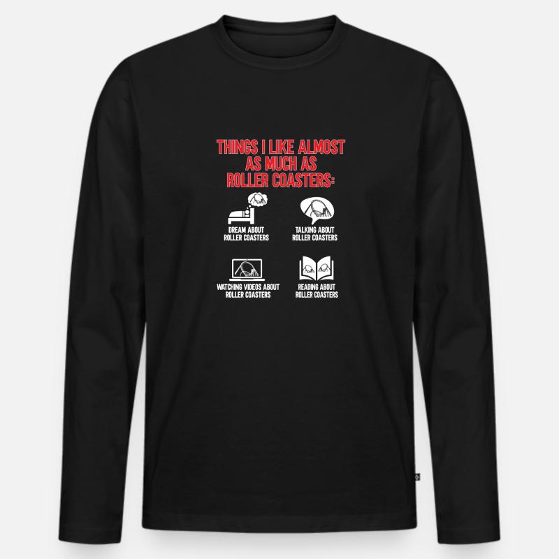 Achterbahn Rollercoaster Freizeitpark - Männer Premium Bio Langarmshirt - Schwarz