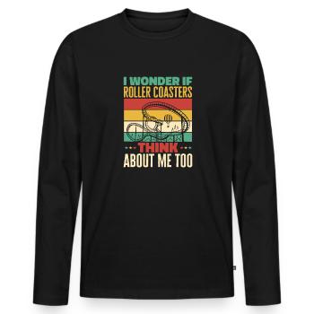 Roller Coaster Roller Coaster Amusement Park - Men's Premium Organic Long Sleeve Shirt - black - Front - Nico (187cm)