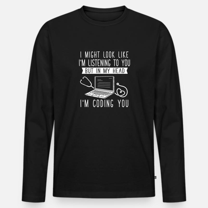 Medical Coder Coding Specialist Men's Premium Organic Long Sleeve Shirt