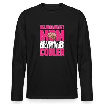 Neurologie, Infirmière, Cerveau, Neurologue - T-shirt manches longues Premium bio Homme - noir - Devant - Nico (187cm)