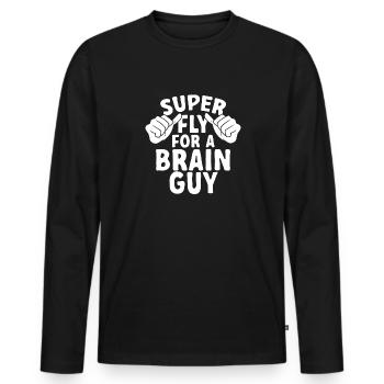 Neurologie, Infirmière, Cerveau, Neurologue - T-shirt manches longues Premium bio Homme - noir - Devant - Nico (187cm)