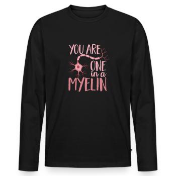 Infirmière en neurologie Neurologue du cerveau - T-shirt manches longues Premium bio Homme - noir - Devant - Nico (187cm)