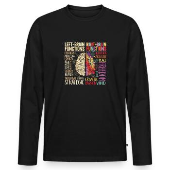 Neurologie, Infirmière, Cerveau, Neurologue - T-shirt manches longues Premium bio Homme - noir - Devant - Nico (187cm)
